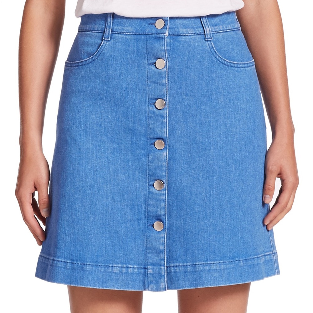 STELLA MCCARTNEY Ultra blue denim buttoned skirt